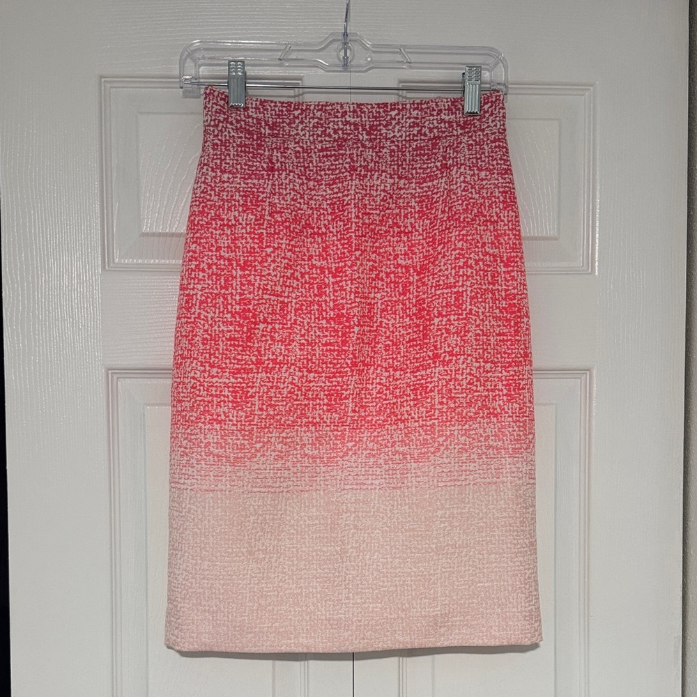 ANTONIO MELANI Red and Cream Gradient Pencil Skirt
